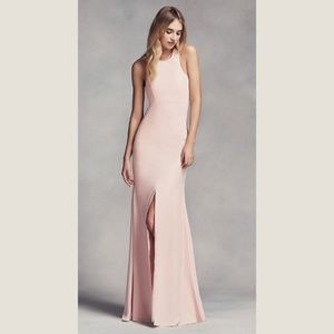 Blush Pink Long Bridesmaid Dress